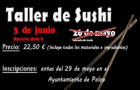 Cambio de fecha del taller de sushi